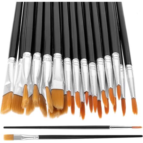 Lot de 30 pinceaux de Peinture, Petits pinceaux Plats et Ronds Pointus en Nylon, pinceaux à Poils en Nylon, pinceaux de Peinture Acrylique pour Enfants pour Peinture Acrylique, à l'huile