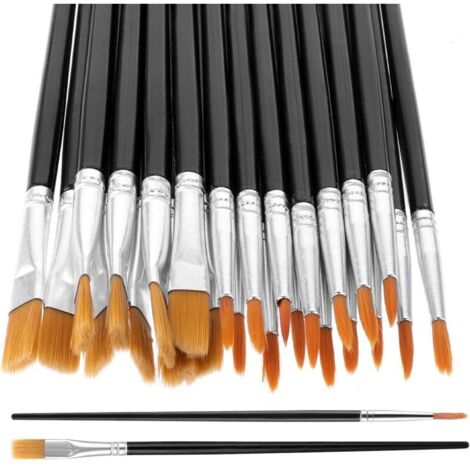 Lot de 30 pinceaux de Peinture, Petits pinceaux Plats et Ronds Pointus en Nylon, pinceaux à Poils en Nylon, pinceaux de Peinture Acrylique pour Enfants pour Peinture Acrylique, à l'huile