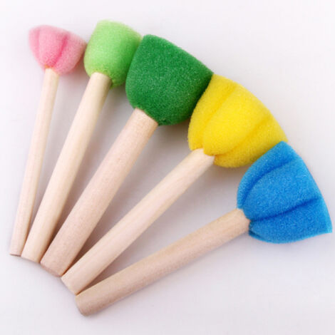 Lot de 30 Pinceaux Enfants pour Peinture, Kit Éducatif avec Éponges pour Activités Artistiques Jeunes Enfants