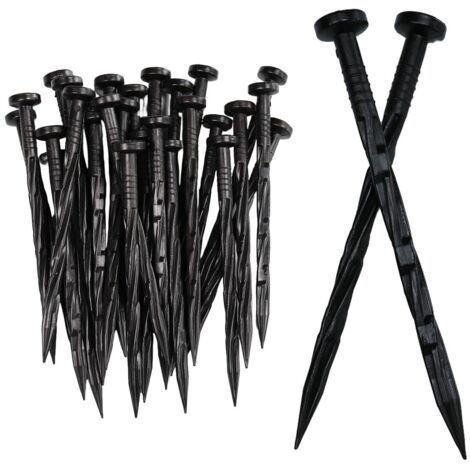 Lot de 30 piquets de bordure de jardin en plastique – Piquets de 5,5 pouces pour bordures de pelouse, aménagement paysager, toiles anti-mauvaises herbes, bordures d'allées, gazon synthétique et plus e
