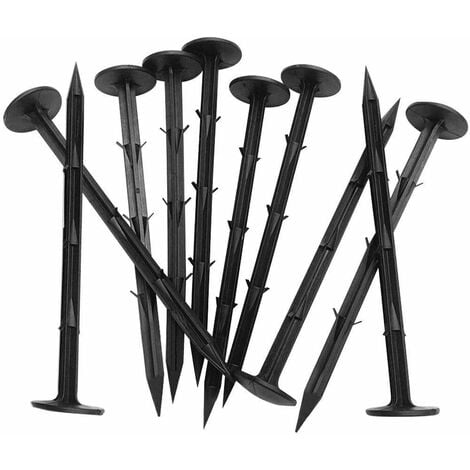Lot de 30 piquets de fixation en plastique pour le jardin - Convient pour les bâches et filets anti mauvaises herbes - 11 cm