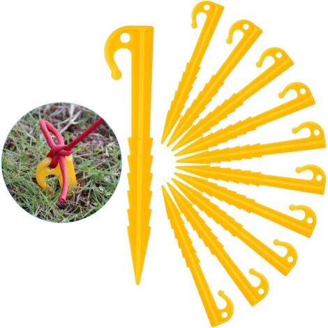 Lot de 30 piquets de tente en plastique, piquets de tente en spirale, sardines de sol pour tente de jardin, robustes et durables, pour accessoires de camping, auvents de camping, auvents pour