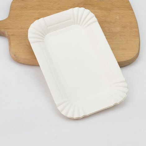 lot De 30 Plateaux En Carton Blanc - Plateaux De Prsentation Pour Ptisseries/beignets Aux Ufs/paquets De Repas