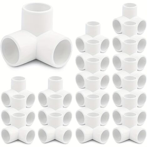 Lot de 30 Raccords PVC 3 Voies 1/2" – Coudes SCH40 avec Sorties Latérales pour Plomberie et Construction de Meubles en PVC
