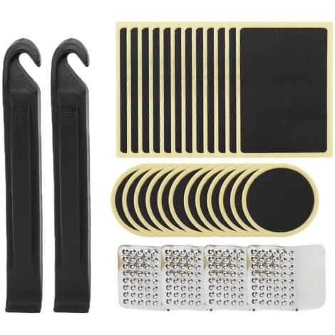 Lot de 30 rustines auto-adhésives sans colle pour réparer les crevaisons de pneus de vélo.