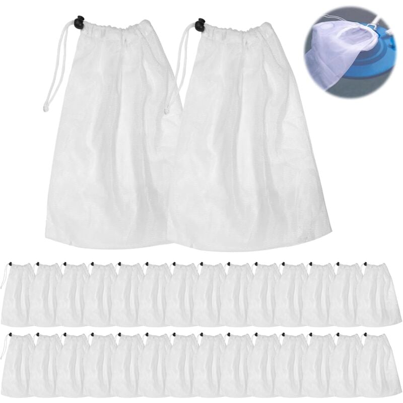 Beijiyi - Lot de 30 Sacs de récupération de Rechange, en Tissu, pour Le Nettoyage des Feuilles de Piscine, avec Cordon de Serrage et Fermeture, Sacs