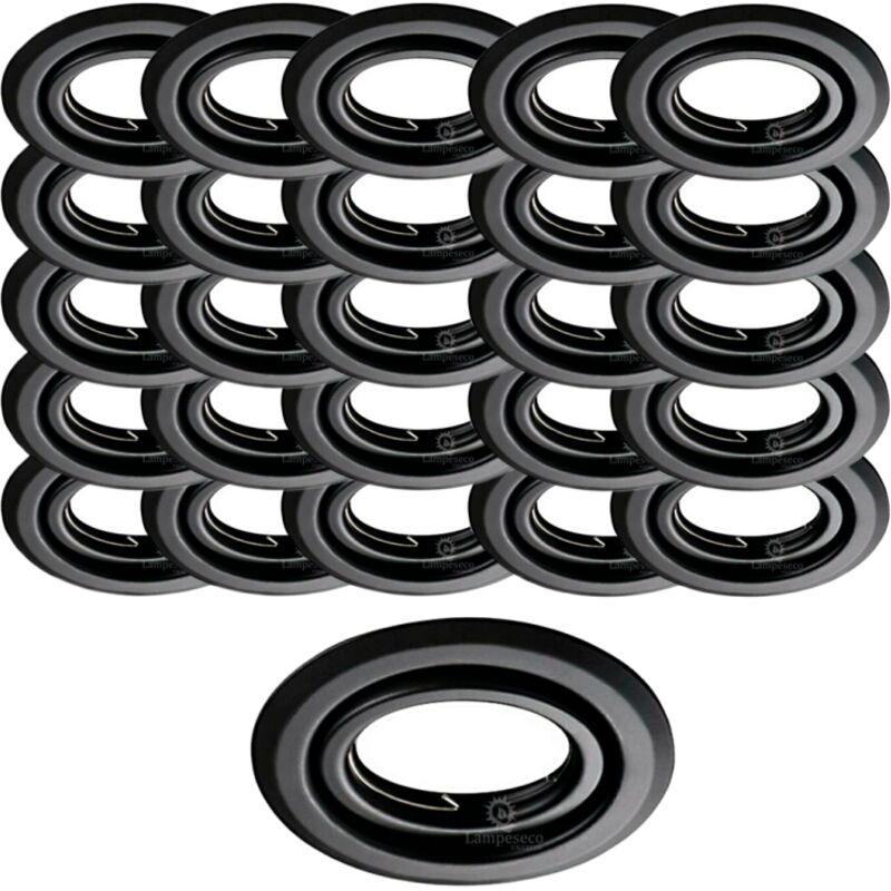 Lot de 30 Spots encastrables orientables Noir Mat avec GU10 led de 5W eqv. 50W Blanc Neutre 4000K