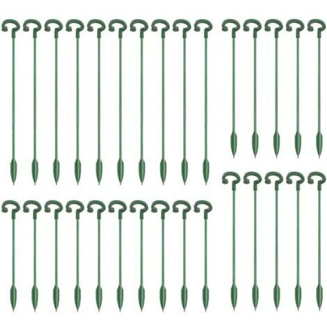 Lot de 30 tiges de support pour plantes - Fixation solide en fibre de verre - Support pour orchidées - Support de croissance des plantes - 17/27/37 cm