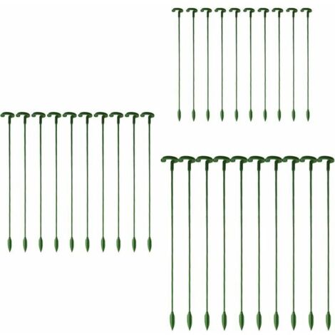 Lot de 30 tuteurs pour plantes de jardin, tiges individuelles, supports à fleurs, orchidées, pivoines, lys, rosiers