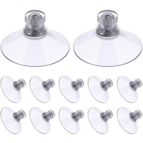 Lot de 30 ventouses 41 mm – Écrous moletés pour fixation sécurisée – Plastique transparent – Charge maximale 2 kg – Pour surfaces lisses