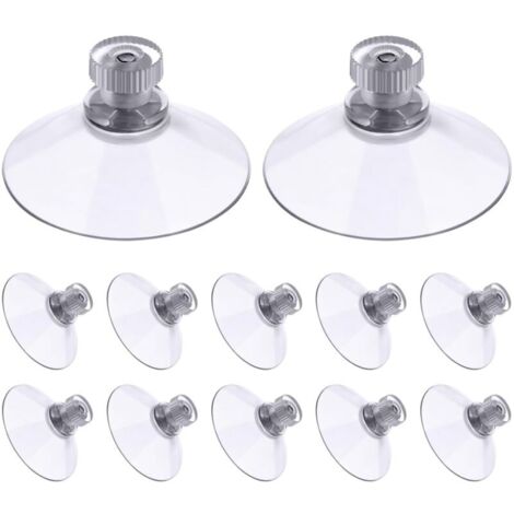 Lot de 30 Ventouses avec Filetage et écrous moletés 41 mm, Transparentes, pour Voiture, Camping, vitre, Pare-Soleil