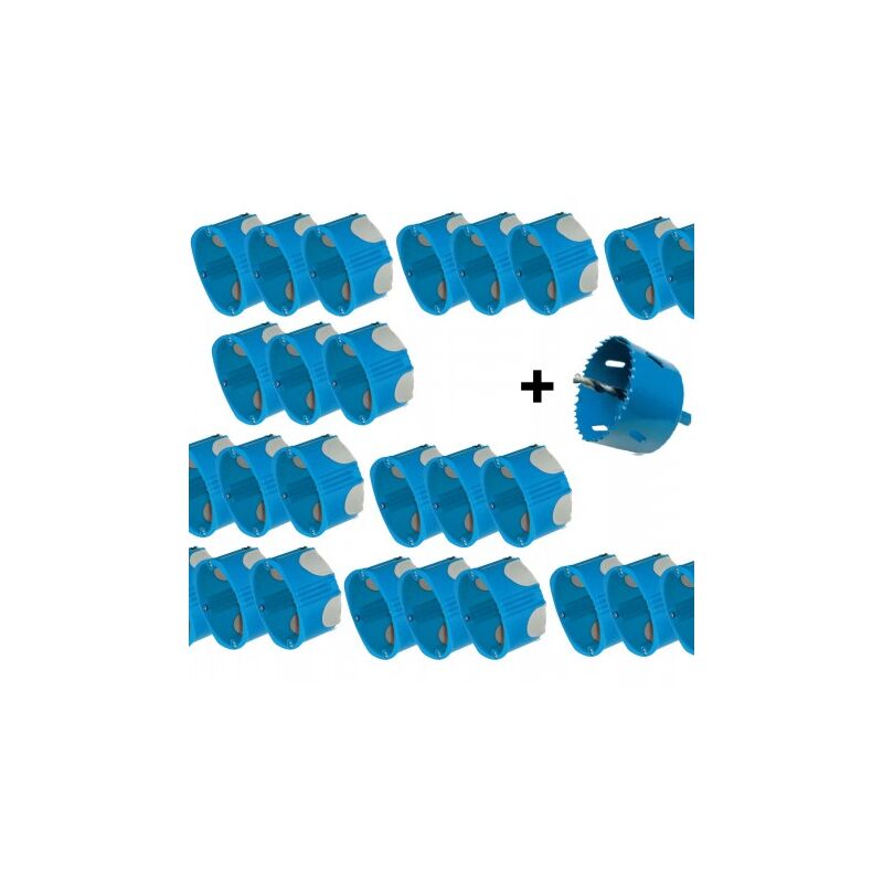 Lot de 300 boites bbc ø 68mm prof 40mm (P36840) + scie-cloche 68mm placo r'proof R2012 Sib Adr P36842