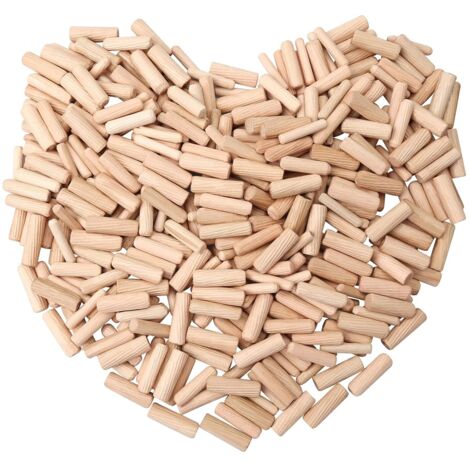 Lot de 300 chevilles en bois - 3 tailles : 6 mm, 8 mm, 100 pièces - Pour meubles, menuisiers, bricolage, bricolage, porte, travail du bois
