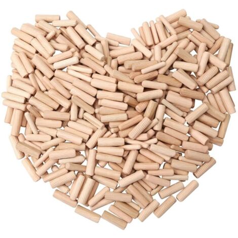 Lot de 300 chevilles en bois - 3 tailles : 6 mm, 8 mm, 100 pièces - Pour meubles, menuisiers, bricolage, bricolage, porte, travail du bois