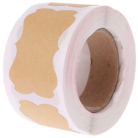 Lot de 300 étiquettes vierges vintage en papier kraft, autocollantes à sceller à la main pour emballage de gâteaux cadeaux, pâtisserie, bricolage