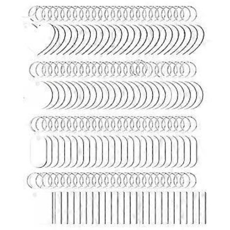 Lot de 300 porte-clés vierges pour sublimation, en MDF double face, avec anneaux.