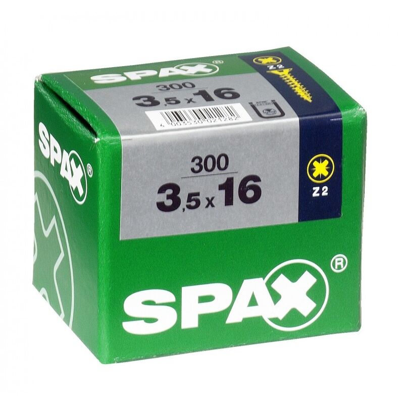 Lot de 300 vis acier tęte fraisée pozidriv Spax Diam.3.5 mm x L.16 mm