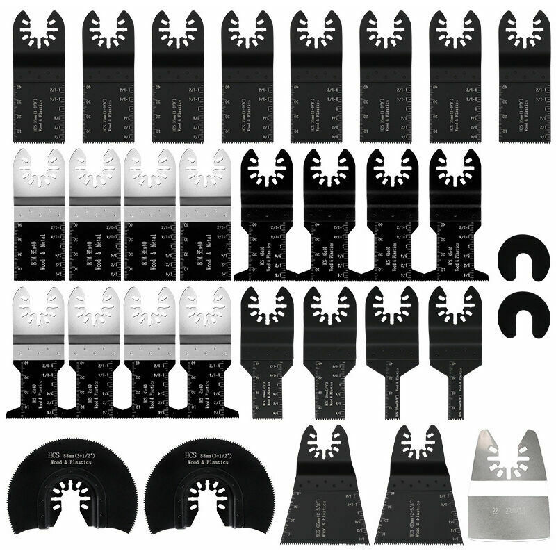Ulisem - Lot de 31 lames de scie oscillante multi-outils, accessoire multi-outil oscillant, lames de scie universelles pour Bosch Dewalt Makita coupe
