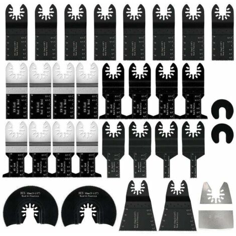 Lot de 31 lames de scie oscillante multi-outils, accessoire multi-outil oscillant, lames de scie universelles pour Bosch Dewalt Makita coupe des clous de carrelage d'angle en bois