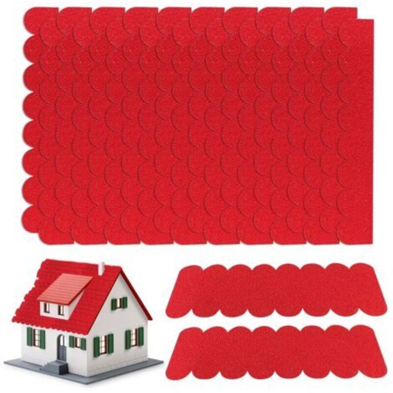 Lot de 32 bardeaux de toit autocollants pour nichoir à oiseaux, bardeaux bitumés, mini tuiles de toit pour nichoir, clapier, hôtel à insectes, cabane