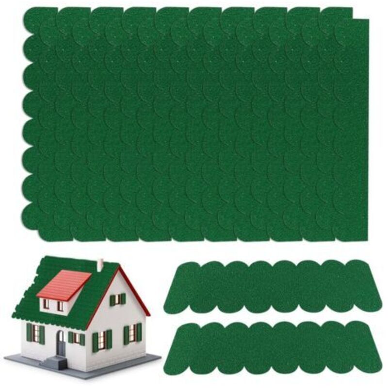 Lot de 32 bardeaux de toit autocollants pour nichoir à oiseaux, bardeaux bitumés, mini tuiles de toit pour nichoir, clapier, hôtel à insectes, cabane