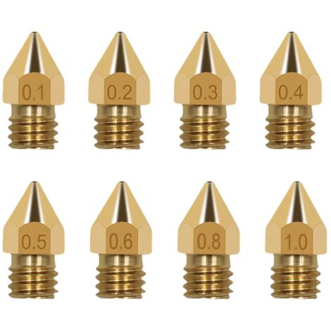 Lot de 32 Buses Imprimante 3D - 8 Tailles (0.1-1.0mm) pour Ender 3/5/6, CR-10 Series, Édition Complète Acier Inoxydable