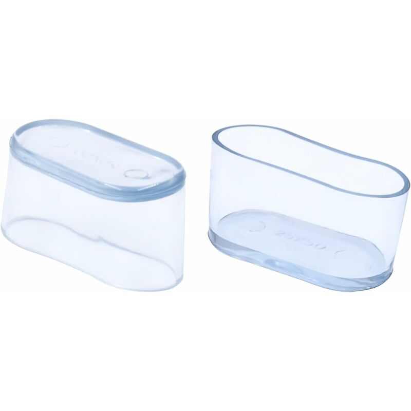 Minkurow - aiducho Lot De 32 Embouts De Pieds De Chaise Ovales Transparents En Pvc Souple Pour Pieds De Chaise Et De Table 25 x 50 Mm (2,5 x 5,0 Cm)