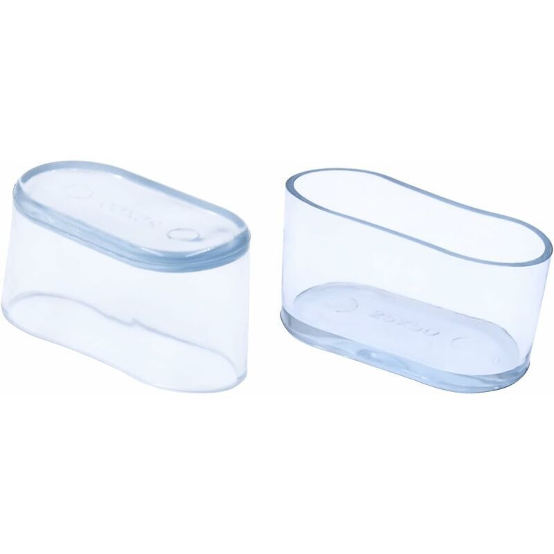 Lot de 32 Embouts de Pieds de Chaise Ovales Transparents en pvc Souple pour Pieds de Chaise et de Table 25 x 50 mm (2,5 x 5,0 cm), Ensoleillé