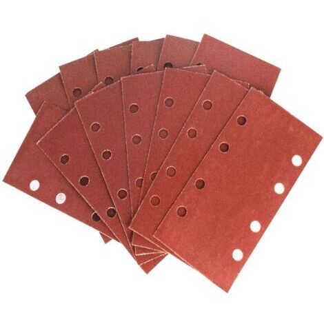 Lot de 35 feuilles abrasives rectangulaires à 8 trous pour ponceuse électrique, tampons abrasifs auto-agrippants avec 8 trous pour bois, métal, plastique, polissage, grains assortis 400/600/800/1000