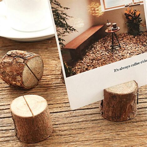 Lot de 35 mini porte-cartes de visite en bois avec cadres photo --