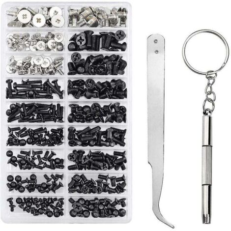 Lot de 355 Vis à Tête Plate M2 M3 M2.5 pour Ordinateur Assorties
