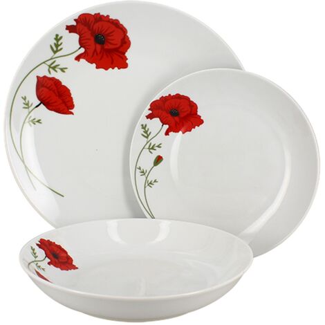 Lot de 36 assiettes en porcelaine, AQUARELLE