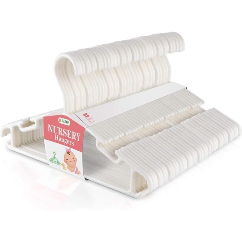Lot de 36 cintres Cintres bébé-enfant en plastique d'une longueur de 27 cm de couleur blanche