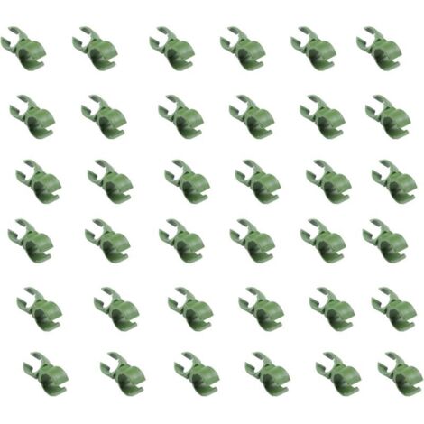 Lot de 36 clips de support universels pour plantes, pince de fixation rotative en plastique de 20 mm pour jardin, serre, arbre fruitier, cage à tomates KLB