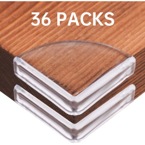 Lot de 36 protections d'angle transparentes en plastique pour meubles, tables fines, fenêtres, lits, etc.