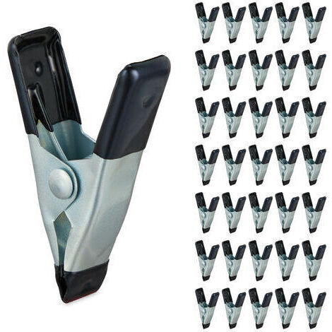 Lot de 36 serre-joints, pinces à colle pour bricolage, modélisme, métal, largeur de serrage 20 mm, petites pinces noires
