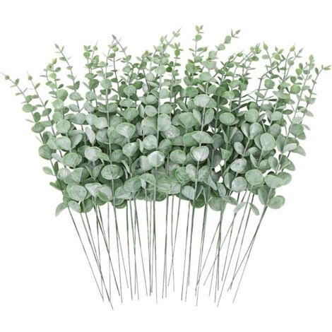 Lot de 36 tiges d'eucalyptus décoratives de 38 cm, feuilles d'eucalyptus artificielles, pour centre de table de mariage, arrangement floral