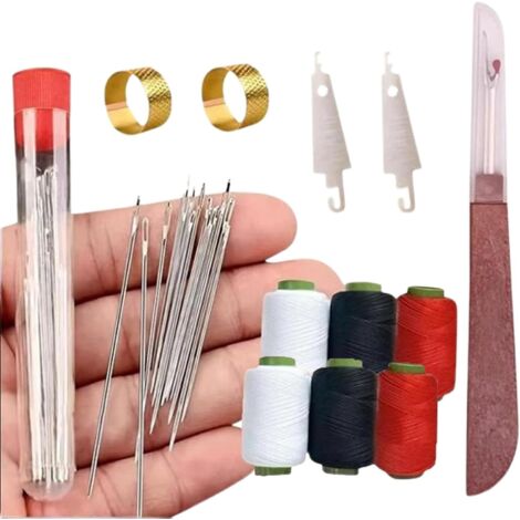 Lot de 37 outils de couture, aiguilles et fils, ultra légers pour une manipulation et un transport faciles