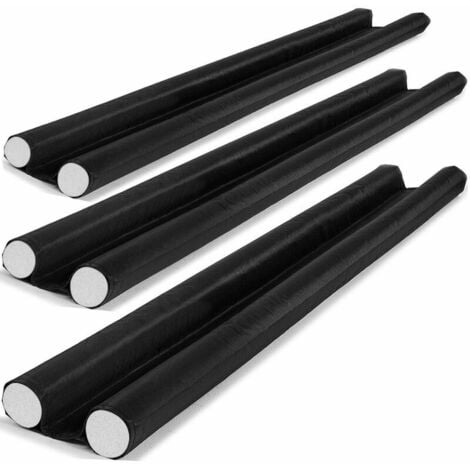 Lot de 3x boudins de porte 92cm isolant porte froid protection bruit économie énergie coupe-vent chambres double-face découpable