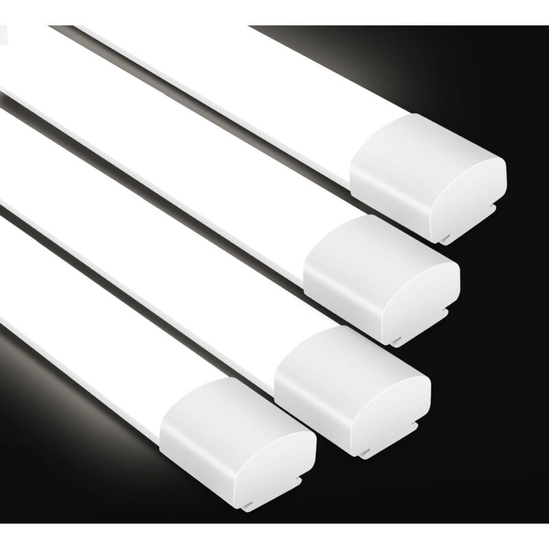 Lot de 4 20W Neon LED 60CM, Tube LED Garage 2000 LM, Réglette LED, Eclairage IP66 Etanche, Lampe Plafond