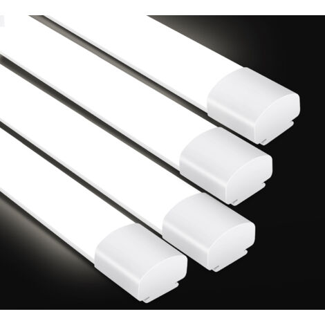 Lot de 4 20W Neon LED 60CM, Tube LED Garage 2000 LM, Réglette LED, Eclairage IP66 Etanche, Lampe Plafond
