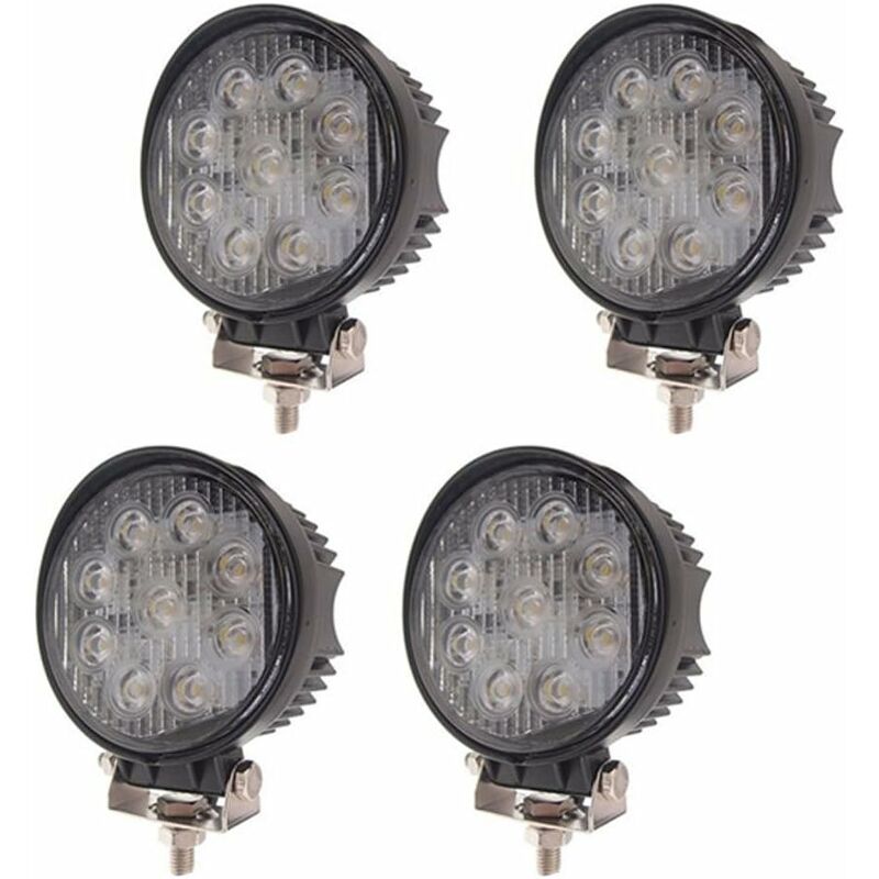 Fei Yu - Lot de 4 27W Phare de Travail led Lumière de Travail Ronde Offroad Projecteur Floodlight Projecteur Floodlight Worklight pour atv suv vtt