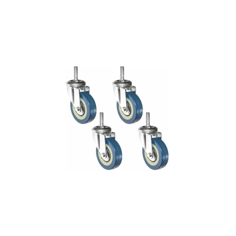 Alovez - Lot de 4 360° Roulettes pour Meubles 75mm M10 Roulette Charge Lourde Pivotante