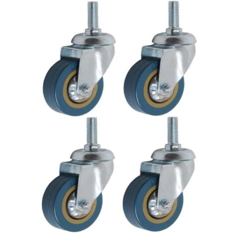 Lot de 4 360° Roulettes pour Meubles 75mm M10 Roulette Charge Lourde Pivotante
