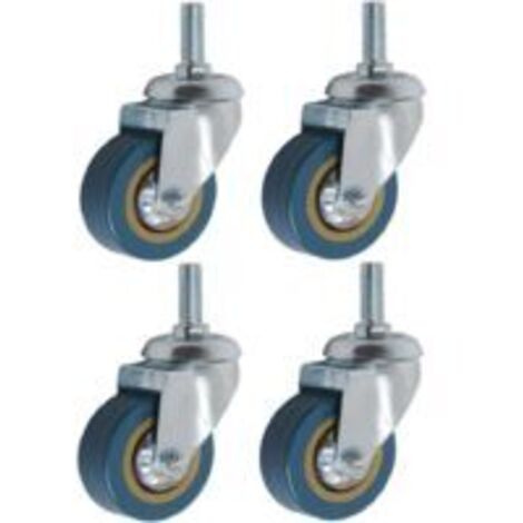 Lot de 4 360° Roulettes pour Meubles 75mm M10 Roulette Charge Lourde Pivotante
