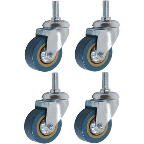 Lot de 4 360° Roulettes pour Meubles 75mm M10 Roulette Charge Lourde Pivotante