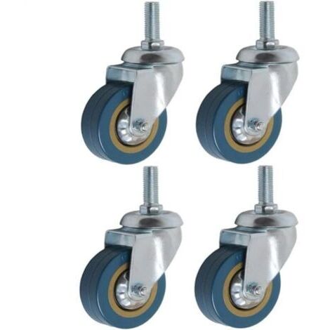 Lot de 4 360° Roulettes pour Meubles 75mm M10 Roulette Charge Lourde Pivotante