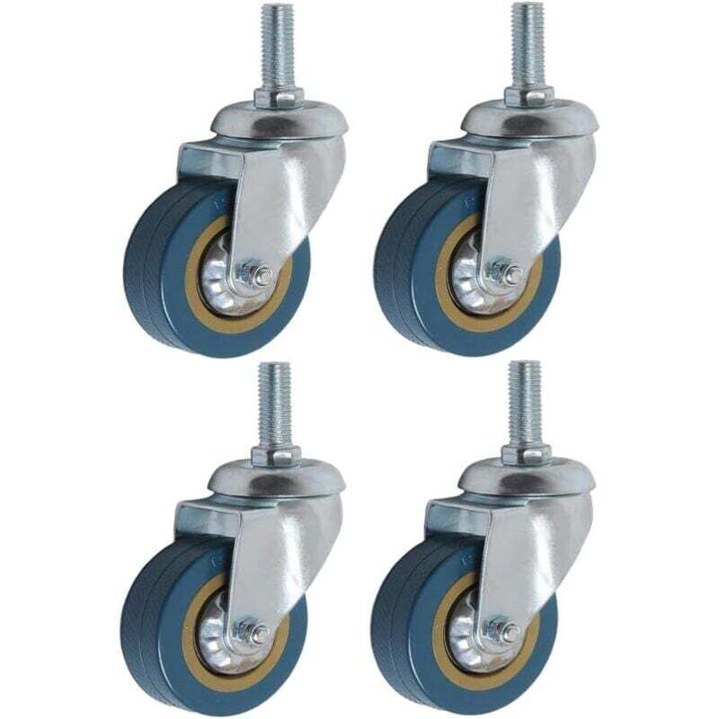 Debuns - Lot de 4 360° Roulettes pour Meubles 75mm M10 Roulette Charge Lourde Pivotante..
