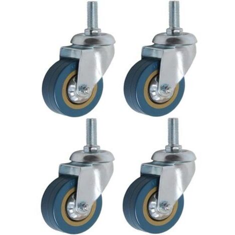 Lot de 4 360° Roulettes pour Meubles 75mm M10 Roulette Charge Lourde Pivotante..dyk.Trywise