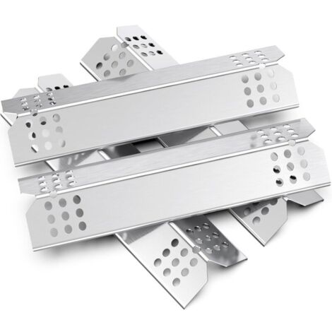 Lot de 4 38.1CM Diffuseur Chaleur Universels,Pièces de Rechange Universal Flavorizer Bar,Compatible avec la Plupart des modèles de Gril à gaz,Plaques chauffantes pour Barbecuer(Acier inoxydable)